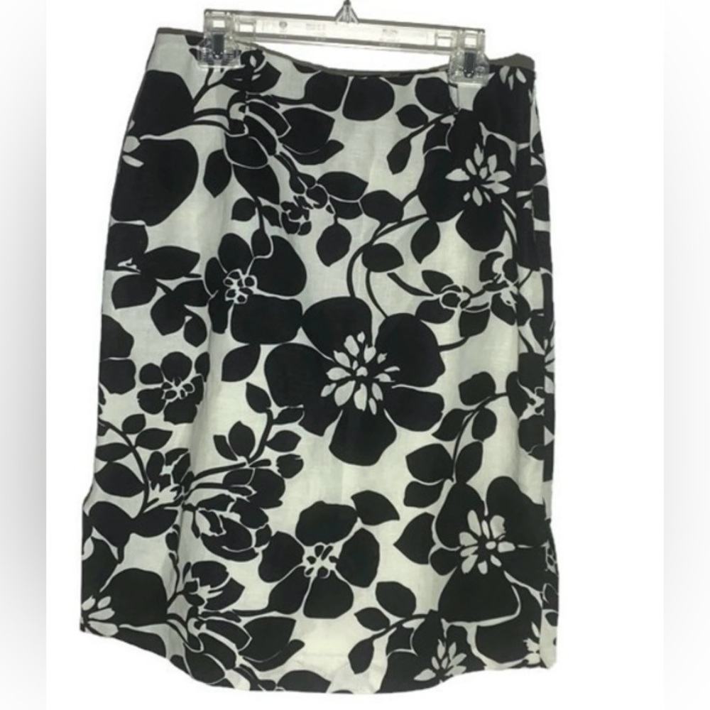 Nine & Co floral linen blend skirt size 12